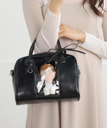 Appel Toi（アペルトワ）の「ぬいぐるみ ぬい活 ぬいバッグ ショルダーバッグ 2way りぼん リボン付き ボストン（ショルダーバッグ）」