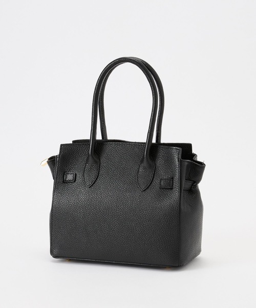 【新品タグ付き】AULENTTI ベルト ブラック 追加》AULENTTI/オウレンティ ベルト付きレザー MIDI BAG バッグ