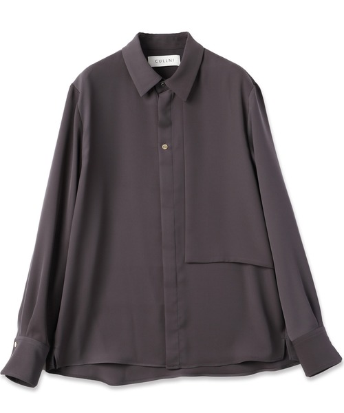 CULLNI(クルニ)の「Dry Double Satin Asymmetrical Long Sleeve Shirt(シャツ/ブラウス・メンズ・チャコール/グリーン/オフホワイト/ブラック・1/2/0)」の19枚目の写真