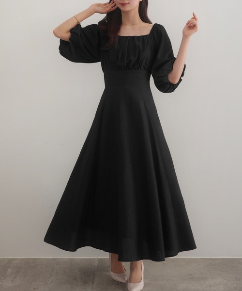 新品タグ付き　2wayリネン混フレアワンピース　CENEA CENEA ワンピース 2wayリネン混フレアワンピース : ZOZOTOWN