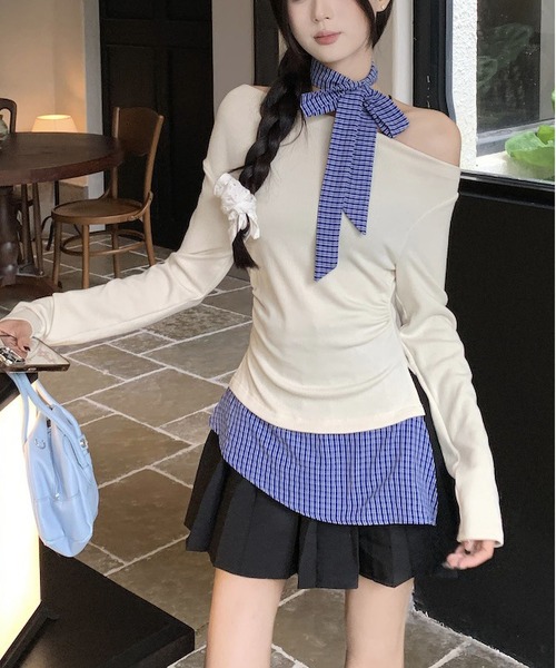 MAISON DE THERESE（メゾン ド テレーズ）の「ニットトップス（ニット/セーター・レディース・ブラック/アイボリー/ダークグレー・M）」の2枚目の写真