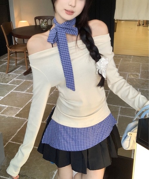 MAISON DE THERESE（メゾン ド テレーズ）の「ニットトップス（ニット/セーター・レディース・ブラック/アイボリー/ダークグレー・M）」の15枚目の写真