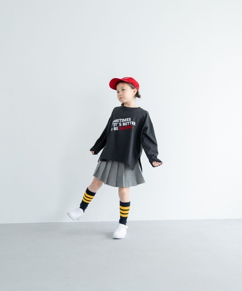 LOWRYS FARM（ローリーズファーム）の「アソートプリントＬＳＴ　288072（Tシャツ/カットソー・キッズ・パープル/ブラック/チャコールグレー/オフホワイト・110cm/120cm/130cm/140cm/150cm）」の6枚目の写真