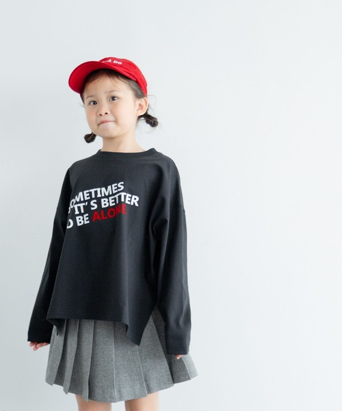 LOWRYS FARM（ローリーズファーム）の「アソートプリントＬＳＴ　288072（Tシャツ/カットソー・キッズ・パープル/ブラック/チャコールグレー/オフホワイト・110cm/120cm/130cm/140cm/150cm）」の8枚目の写真