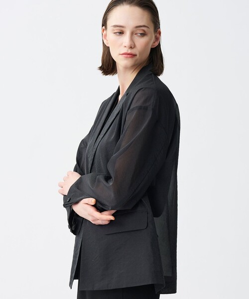 uncrave(アンクレイヴ)の「シアーオーガンジーシャツジャケット(その他アウター・レディース・ホワイト系/ブラウン系/ブラック系・F)」の7枚目の写真