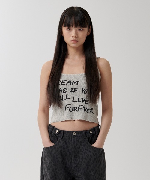 タンクトップ ノースリーブ 「mahagrid/マハグリッド」 PRINTED SLEEVELESS KNIT/プリントスリーブレスニット レディース mahagrid/マハグリッド』 PRINTED SLEEVELESS KNIT/プリント