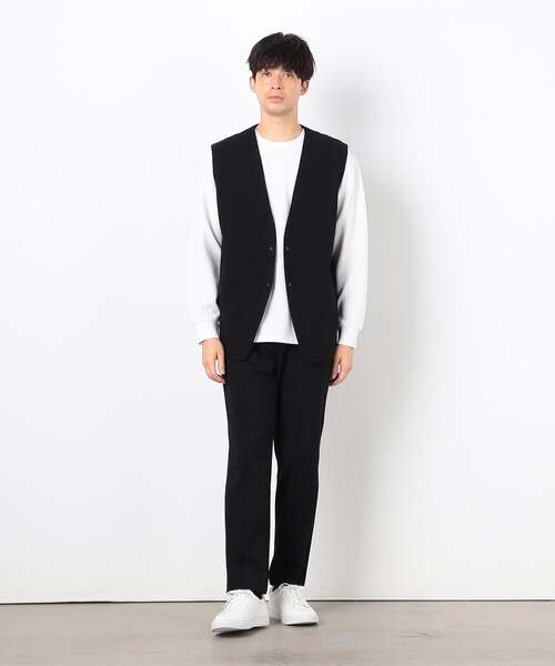 COMME CA ISM(コムサイズム)の「【セットアップ対応】綿混ダンボールニット ジレ(ベスト・メンズ・ブラック/チャコール・MEDIUM/LARGE)」の17枚目の写真