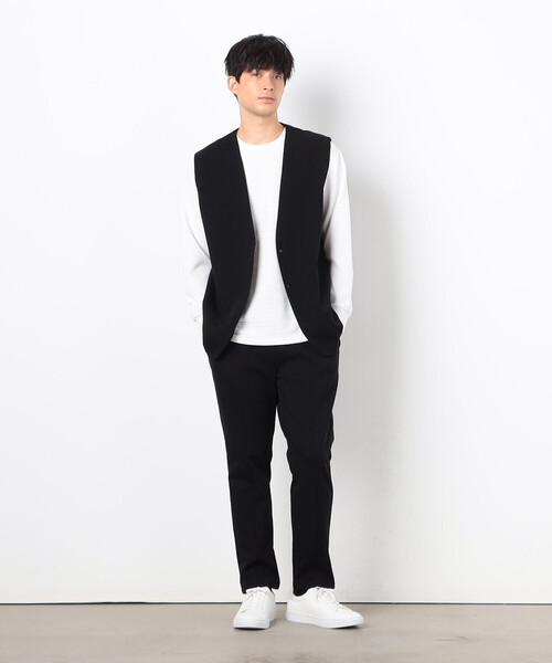 COMME CA ISM(コムサイズム)の「【セットアップ対応】綿混ダンボールニット ジレ(ベスト・メンズ・ブラック/チャコール・MEDIUM/LARGE)」の18枚目の写真