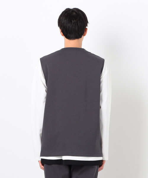 COMME CA ISM(コムサイズム)の「【セットアップ対応】綿混ダンボールニット ジレ(ベスト・メンズ・ブラック/チャコール・MEDIUM/LARGE)」の16枚目の写真