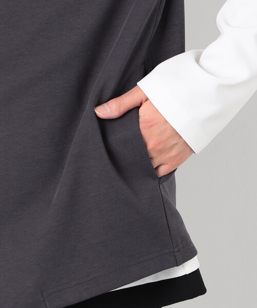 COMME CA ISM(コムサイズム)の「【セットアップ対応】綿混ダンボールニット ジレ(ベスト・メンズ・ブラック/チャコール・MEDIUM/LARGE)」の7枚目の写真