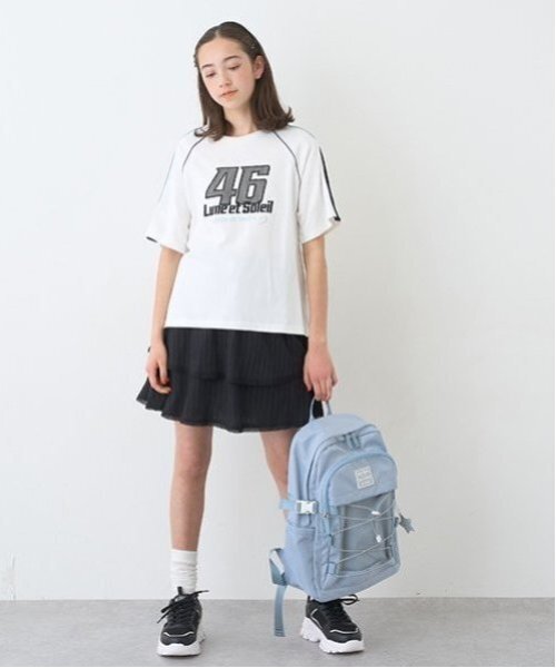 pom ponette junior(ポンポネットジュニア)の「ティアードフリルスカパン(スカート・キッズ・ブラウン/グレー/ブラック・S:140cm/M:150cm/L:160cm/LL(165cm))」の20枚目の写真