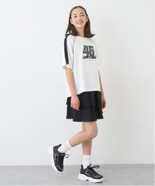 pom ponette junior(ポンポネットジュニア)の「ティアードフリルスカパン(スカート・キッズ・ブラウン/グレー/ブラック・S:140cm/M:150cm/L:160cm/LL(165cm))」の19枚目の写真