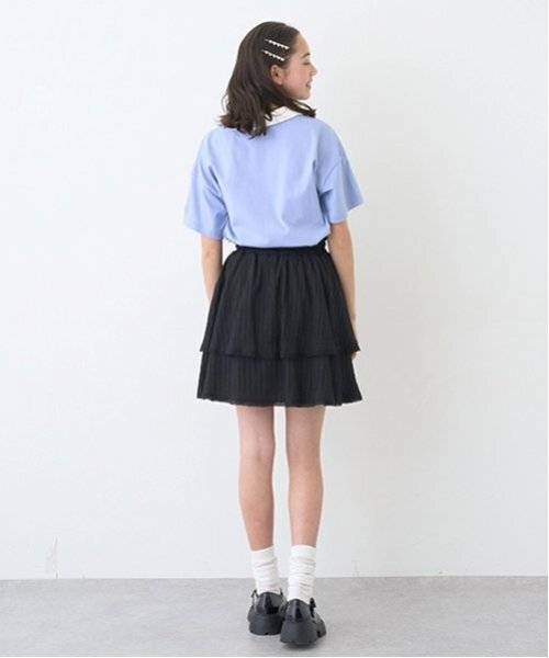 pom ponette junior(ポンポネットジュニア)の「ティアードフリルスカパン(スカート・キッズ・ブラウン/グレー/ブラック・S:140cm/M:150cm/L:160cm/LL(165cm))」の17枚目の写真