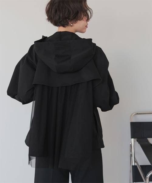 titivate（ティティベイト）の「バックチュールペプラムマウンテンパーカー（マウンテンパーカー・レディース・アイボリー/ブラック・M）」の5枚目の写真