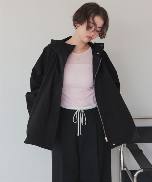 titivate（ティティベイト）の「バックチュールペプラムマウンテンパーカー（マウンテンパーカー・レディース・アイボリー/ブラック・M）」の9枚目の写真