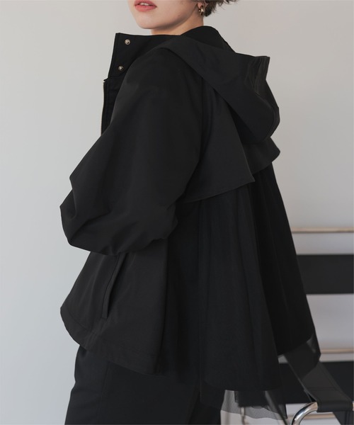 titivate（ティティベイト）の「バックチュールペプラムマウンテンパーカー（マウンテンパーカー・レディース・アイボリー/ブラック・M）」の10枚目の写真