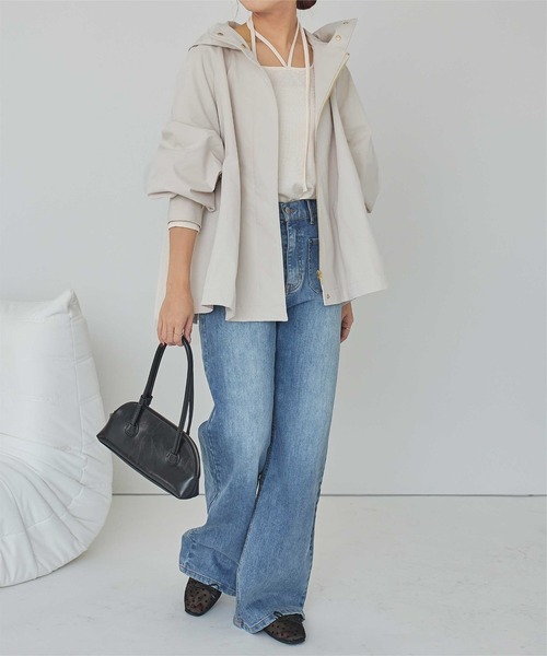 titivate（ティティベイト）の「バックチュールペプラムマウンテンパーカー（マウンテンパーカー・レディース・アイボリー/ブラック・M）」の21枚目の写真