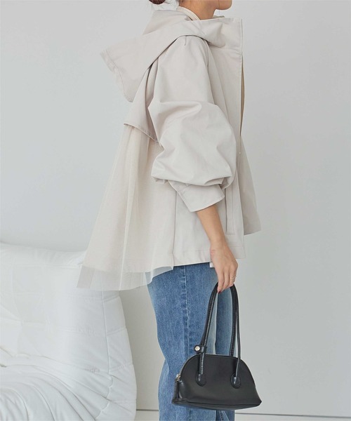 titivate（ティティベイト）の「バックチュールペプラムマウンテンパーカー（マウンテンパーカー・レディース・アイボリー/ブラック・M）」の18枚目の写真