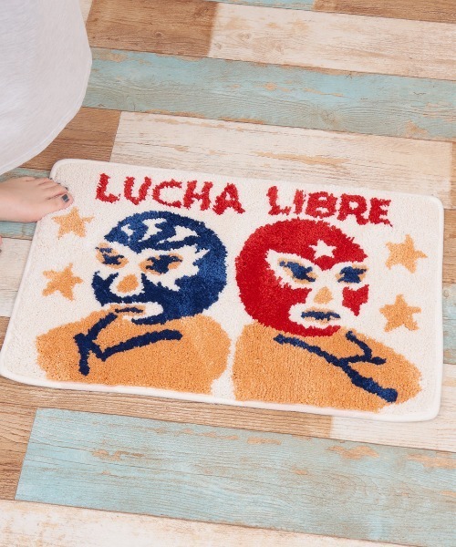 チチカカ（チチカカ）の「ルチャリブレマット 40×60cm（ラグ/マット・レディース・アイボリー/ブラック・FREE）」の2枚目の写真