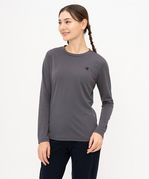 le coq sportif(ルコックスポルティフ)の「【ルコックスポルティフ】吸汗速乾/UVカットエコペット素材ロンT(Tシャツ/カットソー・レディース・ブラック/グレー/ピンク/ホワイト/ネイビー・S/M/L/XL)」の3枚目の写真