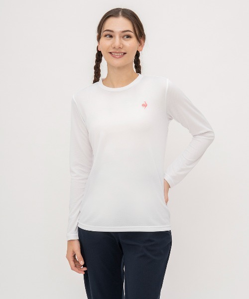 le coq sportif(ルコックスポルティフ)の「【ルコックスポルティフ】吸汗速乾/UVカットエコペット素材ロンT(Tシャツ/カットソー・レディース・ブラック/グレー/ピンク/ホワイト/ネイビー・S/M/L/XL)」の2枚目の写真