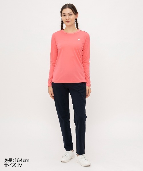 le coq sportif(ルコックスポルティフ)の「【ルコックスポルティフ】吸汗速乾/UVカットエコペット素材ロンT(Tシャツ/カットソー・レディース・ブラック/グレー/ピンク/ホワイト/ネイビー・S/M/L/XL)」の7枚目の写真