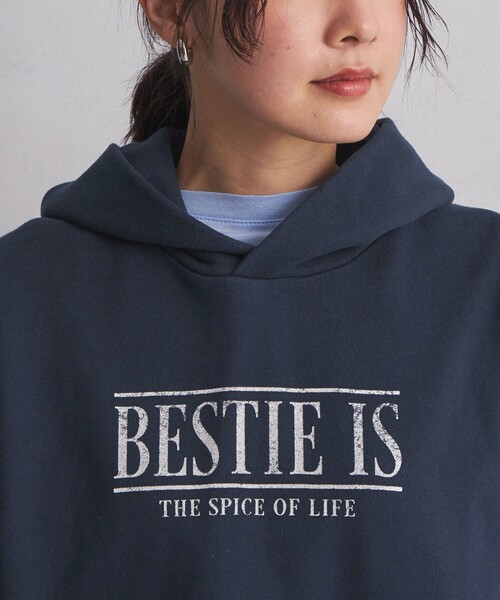 green label relaxing(グリーンレーベルリラクシング)の「【WEB限定】<at ease>ロゴ プリント フーディ(パーカー・レディース・ネイビー/ライトグレー・FREE)」の13枚目の写真