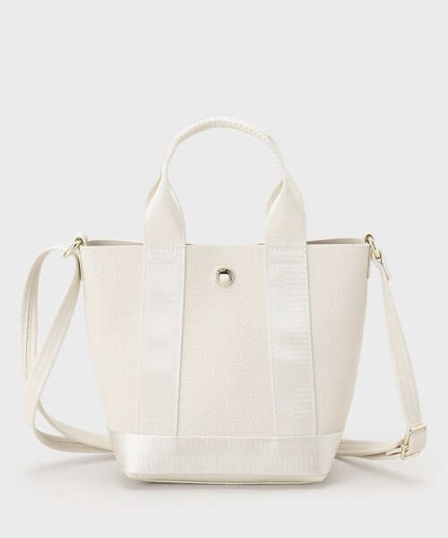 OPAQUE.CLIP（オペークドットクリップ）の「【長さ調整可能】シュリンク合皮コンビミニショルダーバッグ（ショルダーバッグ・レディース・オフホワイト/ブラック/ライトイエロー系/ベージュ・00）」の7枚目の写真