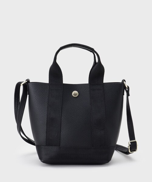 OPAQUE.CLIP（オペークドットクリップ）の「【長さ調整可能】シュリンク合皮コンビミニショルダーバッグ（ショルダーバッグ・レディース・オフホワイト/ブラック/ライトイエロー系/ベージュ・00）」の8枚目の写真