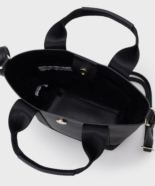 OPAQUE.CLIP（オペークドットクリップ）の「【長さ調整可能】シュリンク合皮コンビミニショルダーバッグ（ショルダーバッグ・レディース・オフホワイト/ブラック/ライトイエロー系/ベージュ・00）」の15枚目の写真