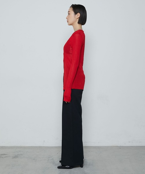 le ELMi（ルエルミ）の「Lady like compact lib cardigan / レディライク コンパクト リブ カーディガン（カーディガン/ボレロ・レディース・レッド/ブラウン/アイボリー/ブラック・FREE）」の19枚目の写真