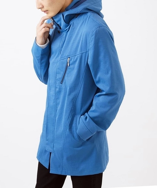 MK MICHEL KLEIN HOMME （エムケーミッシェルクランオム）の「【いよいよ残り１色のみ！/在庫限り/秋・春兼用】ライトウエイトモッズコート（モッズコート・メンズ・ミント/ブルー・46/48/51）」の4枚目の写真