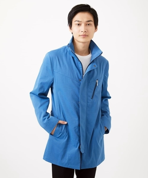 MK MICHEL KLEIN HOMME （エムケーミッシェルクランオム）の「【いよいよ残り１色のみ！/在庫限り/秋・春兼用】ライトウエイトモッズコート（モッズコート・メンズ・ミント/ブルー・46/48/51）」の14枚目の写真