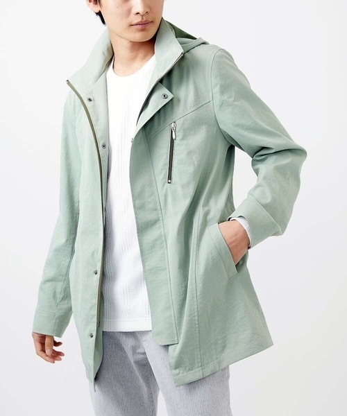 MK MICHEL KLEIN HOMME （エムケーミッシェルクランオム）の「【いよいよ残り１色のみ！/在庫限り/秋・春兼用】ライトウエイトモッズコート（モッズコート・メンズ・ミント/ブルー・46/48/51）」の18枚目の写真