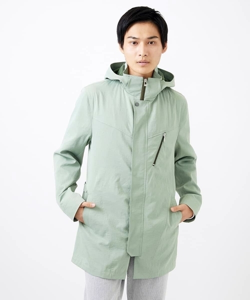 MK MICHEL KLEIN HOMME （エムケーミッシェルクランオム）の「【いよいよ残り１色のみ！/在庫限り/秋・春兼用】ライトウエイトモッズコート（モッズコート・メンズ・ミント/ブルー・46/48/51）」の19枚目の写真