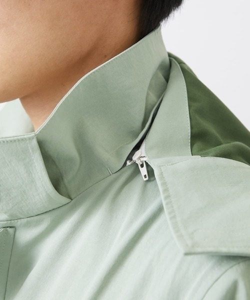 MK MICHEL KLEIN HOMME （エムケーミッシェルクランオム）の「【いよいよ残り１色のみ！/在庫限り/秋・春兼用】ライトウエイトモッズコート（モッズコート・メンズ・ミント/ブルー・46/48/51）」の20枚目の写真