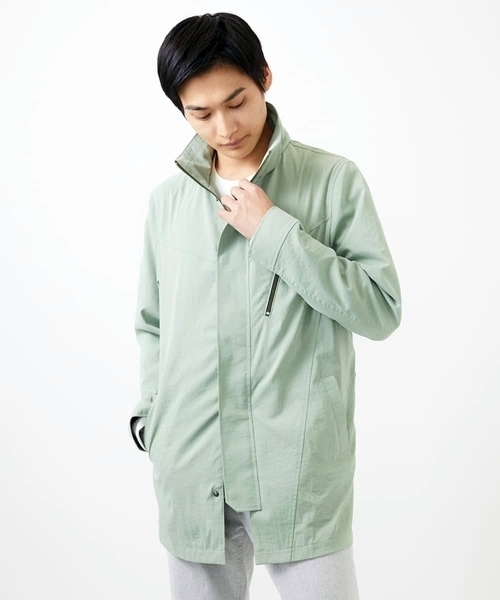 MK MICHEL KLEIN HOMME （エムケーミッシェルクランオム）の「【いよいよ残り１色のみ！/在庫限り/秋・春兼用】ライトウエイトモッズコート（モッズコート・メンズ・ミント/ブルー・46/48/51）」の22枚目の写真