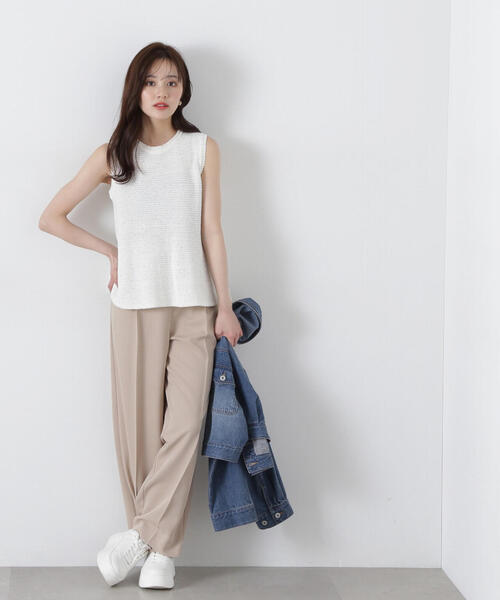 PROPORTION BODY DRESSING(プロポーションボディドレッシング)の「スラックスイージーパンツ / 1215130900(その他パンツ・レディース・ベージュ/ピンク/ブラック・SMALL/MEDIUM)」の4枚目の写真