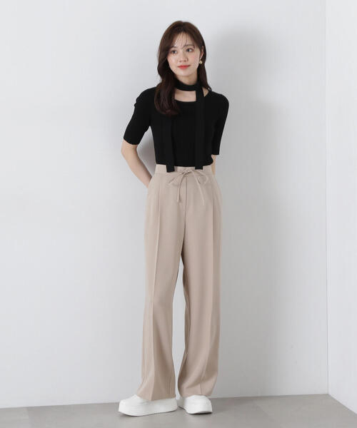 PROPORTION BODY DRESSING(プロポーションボディドレッシング)の「スラックスイージーパンツ / 1215130900(その他パンツ・レディース・ベージュ/ピンク/ブラック・SMALL/MEDIUM)」の5枚目の写真