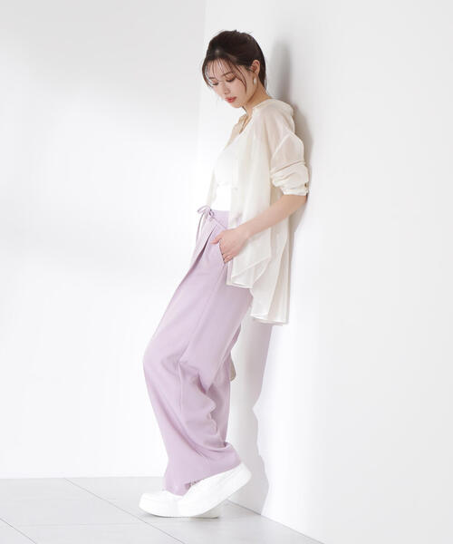 PROPORTION BODY DRESSING(プロポーションボディドレッシング)の「スラックスイージーパンツ / 1215130900(その他パンツ・レディース・ベージュ/ピンク/ブラック・SMALL/MEDIUM)」の8枚目の写真