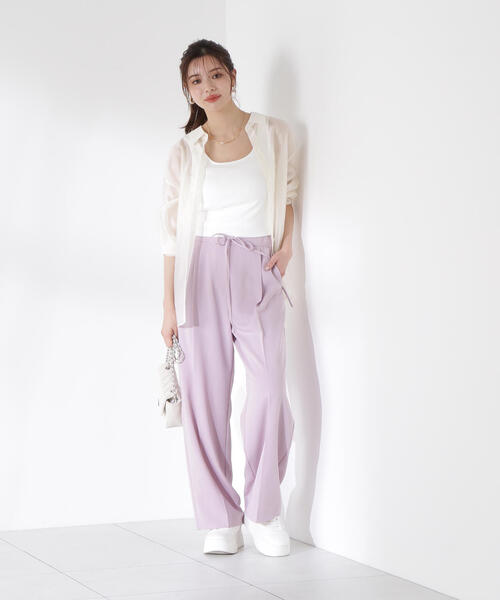 PROPORTION BODY DRESSING(プロポーションボディドレッシング)の「スラックスイージーパンツ / 1215130900(その他パンツ・レディース・ベージュ/ピンク/ブラック・SMALL/MEDIUM)」の9枚目の写真