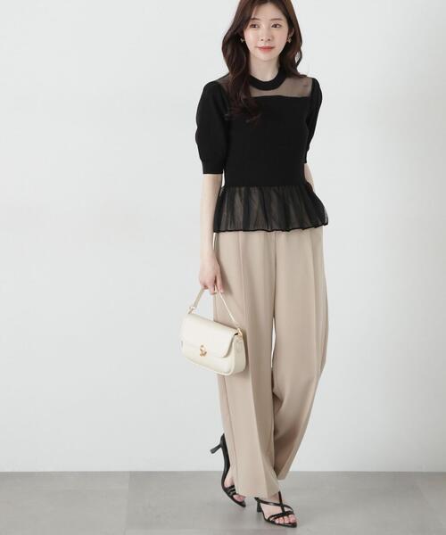 PROPORTION BODY DRESSING(プロポーションボディドレッシング)の「スラックスイージーパンツ / 1215130900(その他パンツ・レディース・ベージュ/ピンク/ブラック・SMALL/MEDIUM)」の2枚目の写真