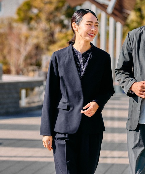 FOUND GOOD（ファウンドグッド）の「O/TRノーカラージャケット（ノーカラージャケット・レディース・ブラック/アイボリー/ネイビー・XL/L/M/S）」の3枚目の写真