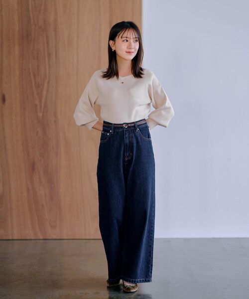COHINA(コヒナ)の「フォルムスリーブリブニット 【低身長・小柄女性】(ニット/セーター・レディース・ブルー/ホワイト/ブラック・ONE SIZE)」の22枚目の写真