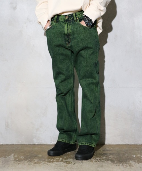 GUNG HO(ガンホー)の「GUNG HO / ガンホー DENIM BOOTS CUT PANTS OVER DYE ブーツカットデニムパンツ オーバーダイ カラーデニム(デニムパンツ・メンズ・グリーン/パープル・MEDIUM/LARGE/X-LARGE/SMALL)」の21枚目の写真