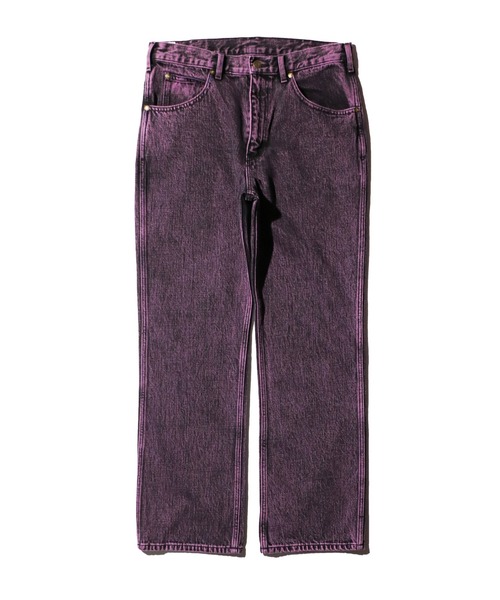 GUNG HO(ガンホー)の「GUNG HO / ガンホー DENIM BOOTS CUT PANTS OVER DYE ブーツカットデニムパンツ オーバーダイ カラーデニム(デニムパンツ・メンズ・グリーン/パープル・MEDIUM/LARGE/X-LARGE/SMALL)」の13枚目の写真