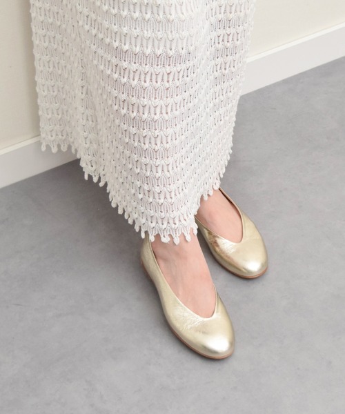 inter-chaussures(インターショシュール)の「【INTER-CHAUSSURES】ラウンドトウサケットバレエシューズ(I51507)(バレエシューズ・レディース・シルバー/ブラック/オレンジ/ゴールド・35/36/37/38/39)」の1枚目の写真