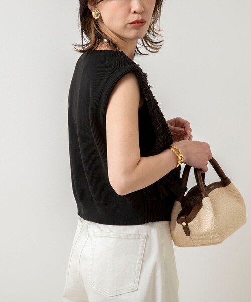 NOLLEY’S(ノーリーズ)の「《手洗い可能》ツイード&リボンベスト(ベスト・レディース・ブラック/オフホワイト・38)」の6枚目の写真