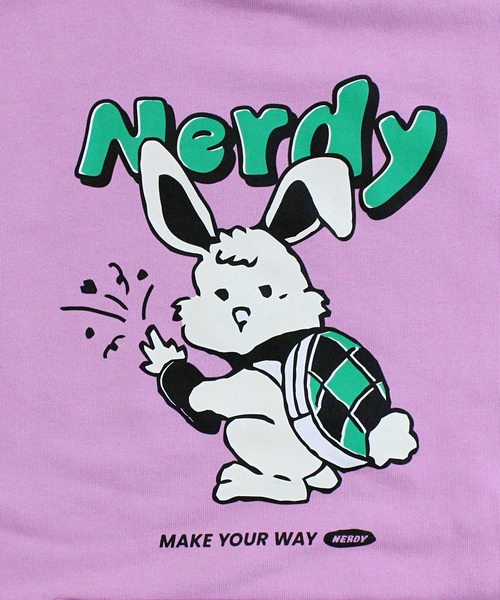 NERDY（ノルディ）の「NERDY タートルバディプルオーバーフーディ TURTLE BUDDY PULLOVER HOODIE（パーカー・メンズ・ホワイト/ピンク・S/M）」の12枚目の写真