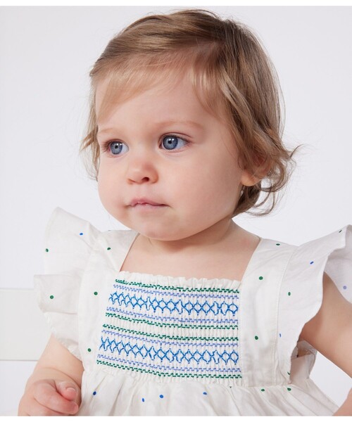 PETIT BATEAU（プチバトー）の「フリルワンピース＆ブルマセット（ワンピース・キッズ・ホワイト系その他・12MONTH/18MONTH/24MONTH/36MONTH）」の6枚目の写真
